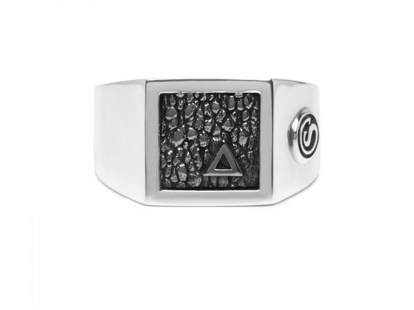 E442SIL Zegel Ring ELEMENTS Collectie