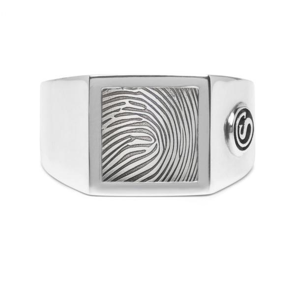 E442SIL Zegel Ring ELEMENTS Collectie