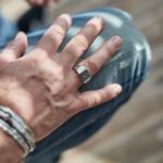 E442SIL Zegel Ring Heren ELEMENTS Collectie