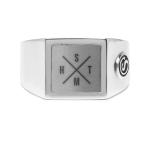 E442SIL Zegel Ring ELEMENTS Collectie