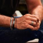 E420BLK armband leer zilver SXM-earth Collectie