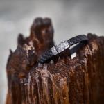 E420BLK armband leer zilver SXM - Elements Collectie