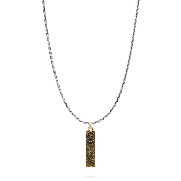 E447SBR ketting zilver - messing SXM-earth Collectie