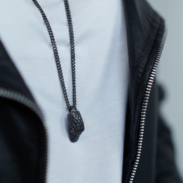 S27BLK zwart rhodium Slang Ketting SXM - Fierce Collectie