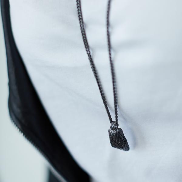 S27BLK zwart rhodium Slang Ketting SXM - Fierce Collectie