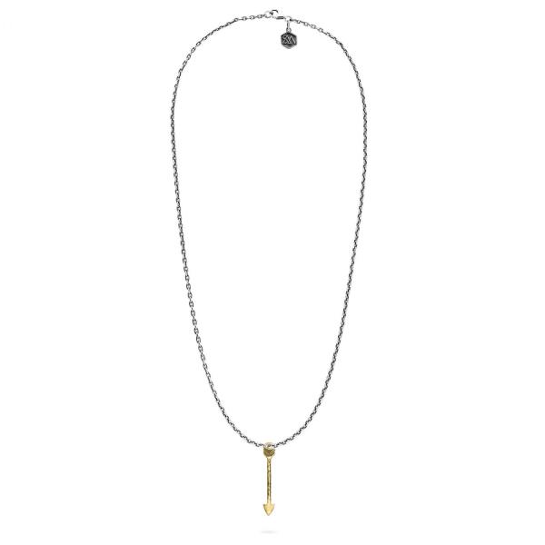 X064SBR ketting & hangr zilver - brass SXM - Essentials Collectie