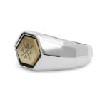 X201SGI zegelring zilver - goldplated SXM - Edged Collectie