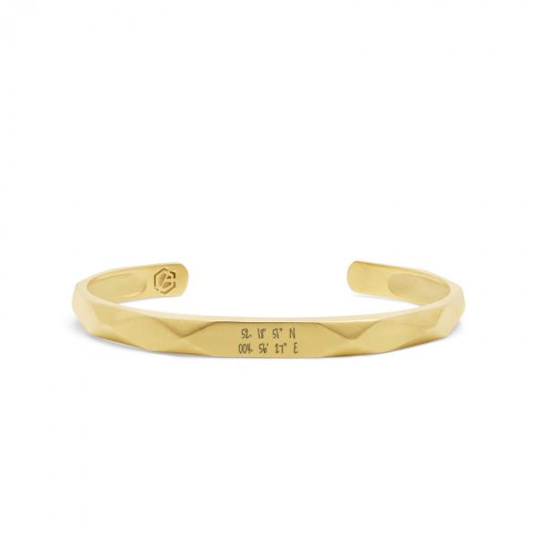 X202SGP bangle zilver goldplated SXM - Edged Collectie