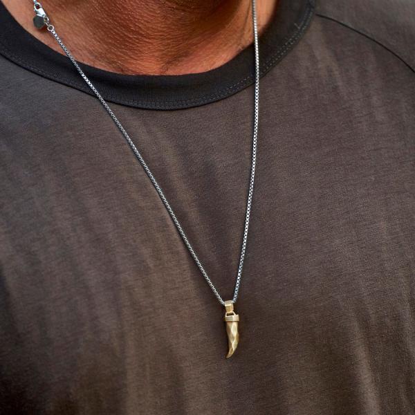 X203SGP ketting & hanger zilver - goldplated SXM - Edged Collectie