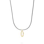 X306BLK.SGP ketting paracord zilver goldplated SXM - Bambu Collectie