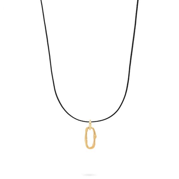 X306BLK.SGP ketting paracord zilver goldplated SXM - Bambu Collectie