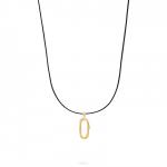 X306BLK.SGP ketting paracord zilver goldplated SXM - Bambu Collectie