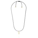 X306BLK.SGP ketting paracord zilver goldplated SXM - Bambu Collectie