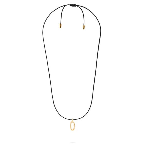 X306BLK.SGP ketting paracord zilver goldplated SXM - Bambu Collectie