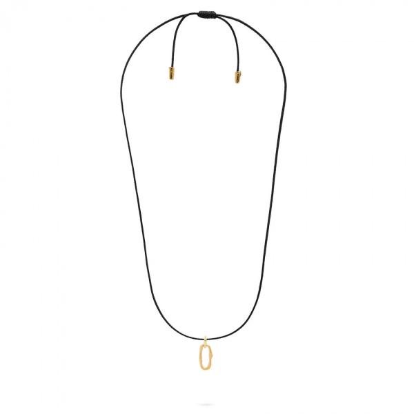 X306BLK.SGP ketting paracord zilver goldplated SXM - Bambu Collectie