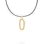 X306BLK.SGP ketting paracord zilver goldplated SXM - Bambu Collectie