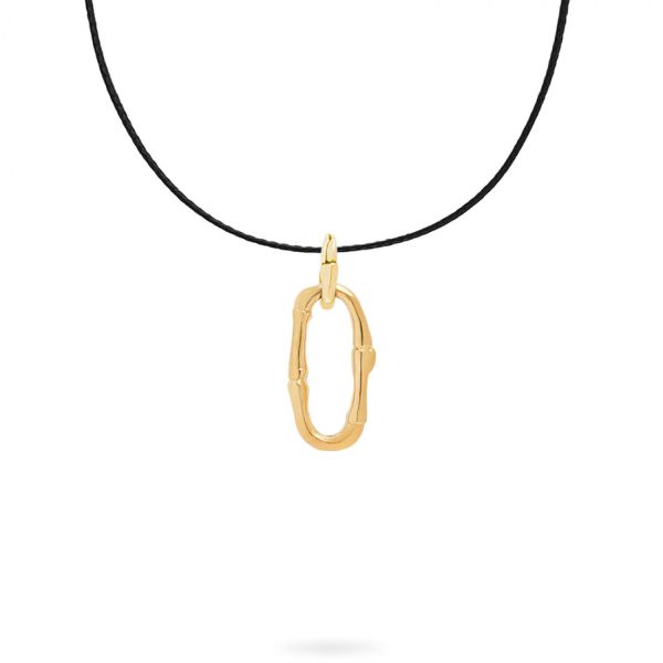 X306BLK.SGP ketting paracord zilver goldplated