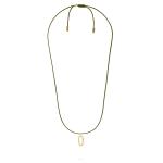 X306OLV.SGP ketting paracord zilver goldplated SXM - Bambu Collectie