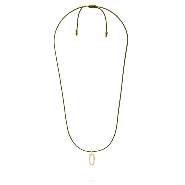 X306OLV.SGP ketting paracord zilver goldplated SXM - Bambu Collectie