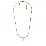 X306OLV.SGP ketting paracord zilver goldplated SXM - Bambu Collectie