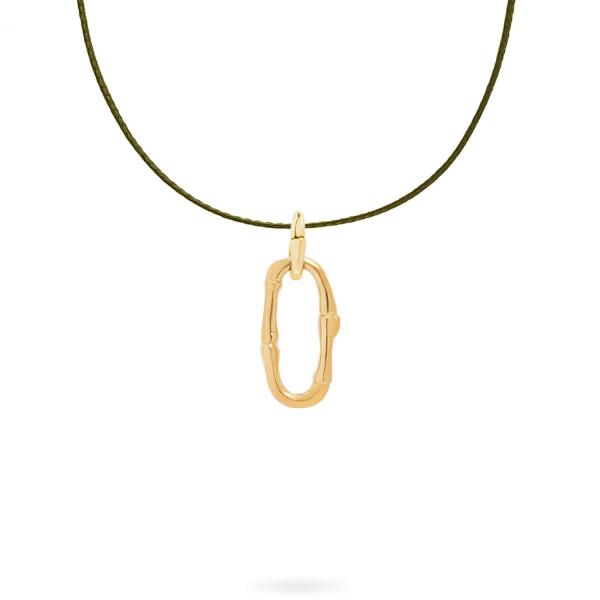 X306OLV.SGP ketting paracord zilver goldplated SXM - Bambu Collectie