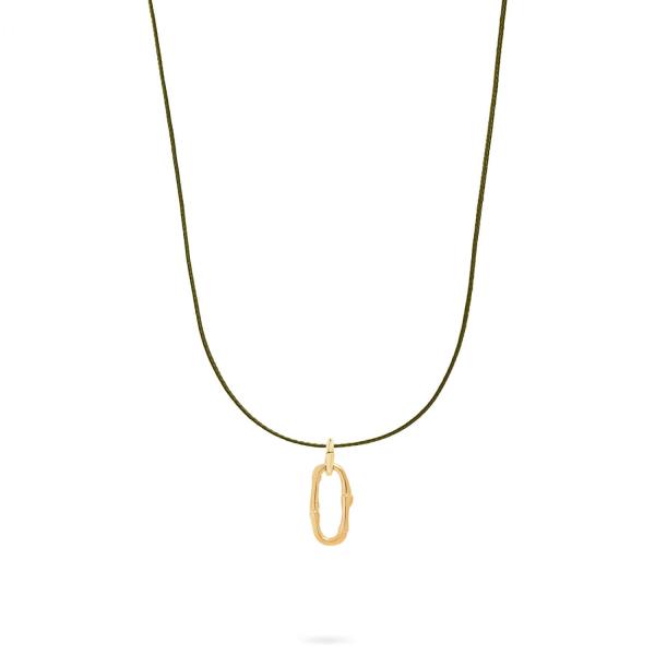 X306OLV.SGP ketting paracord zilver goldplated SXM - Bambu Collectie