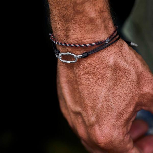 X310BLK armband paracord zilver SXM - Bambu Collectie