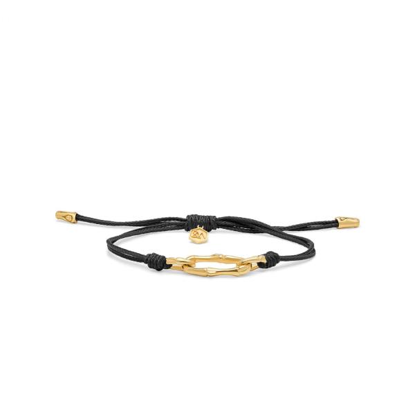 X310BLK.SGP armband paracord zilver goldplated SXM - Bambu Collectie