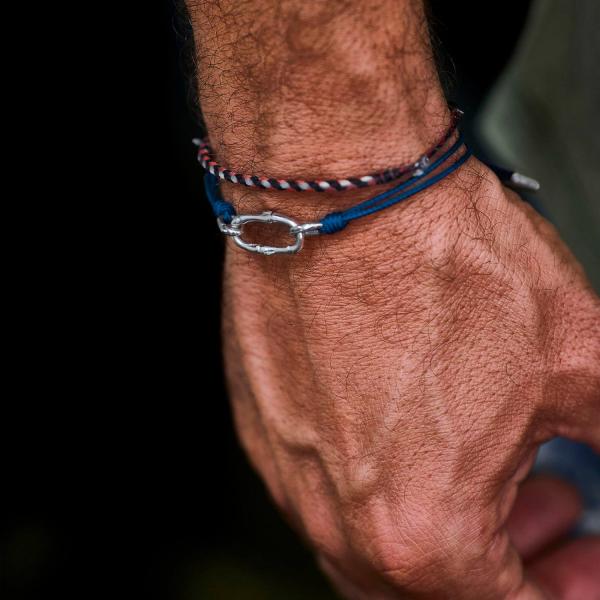 X310BLU armband paracord zilver SXM - Bambu Collectie