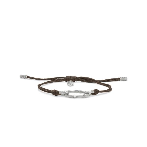X310BRN armband paracord zilver SXM - Bambu Collectie