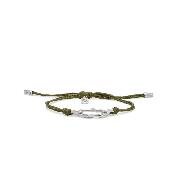 X310OLV armband paracord zilver SXM - Bambu Collectie