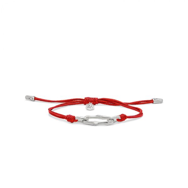 X310RED armband paracord zilver SXM - Bambu Collectie