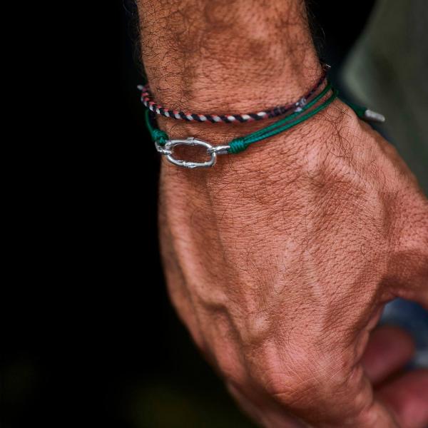 X310TUR armband paracord zilver SXM - Bambu Collectie