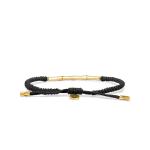 X330BLK.SGP armband paracord silver goldplated SXM - Bambu Collectie