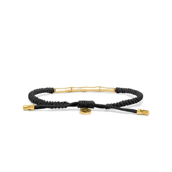 X330BLK.SGP armband paracord silver goldplated SXM - Bambu Collectie